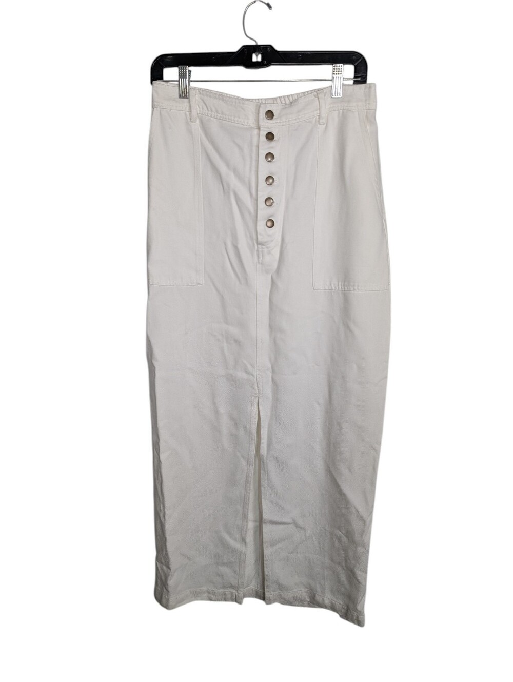 Young Fabulous And Broke White Denim Modal Blend Maxi Pencil Maxi Skirt‎ Size L